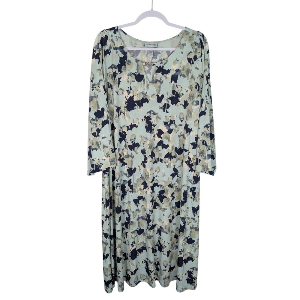 Catherines Printed Embellished Slinky Dress